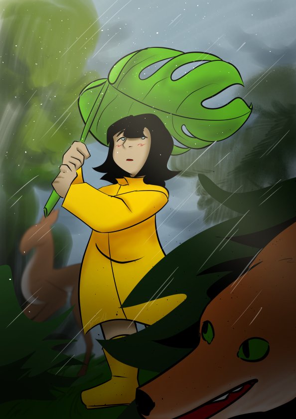 비오는 날엔 나뭇잎